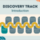 Diagramme, entitled Discovery Track, with blue boxes and a yellow wavy line progressing from Discvery logo to Action logo.
